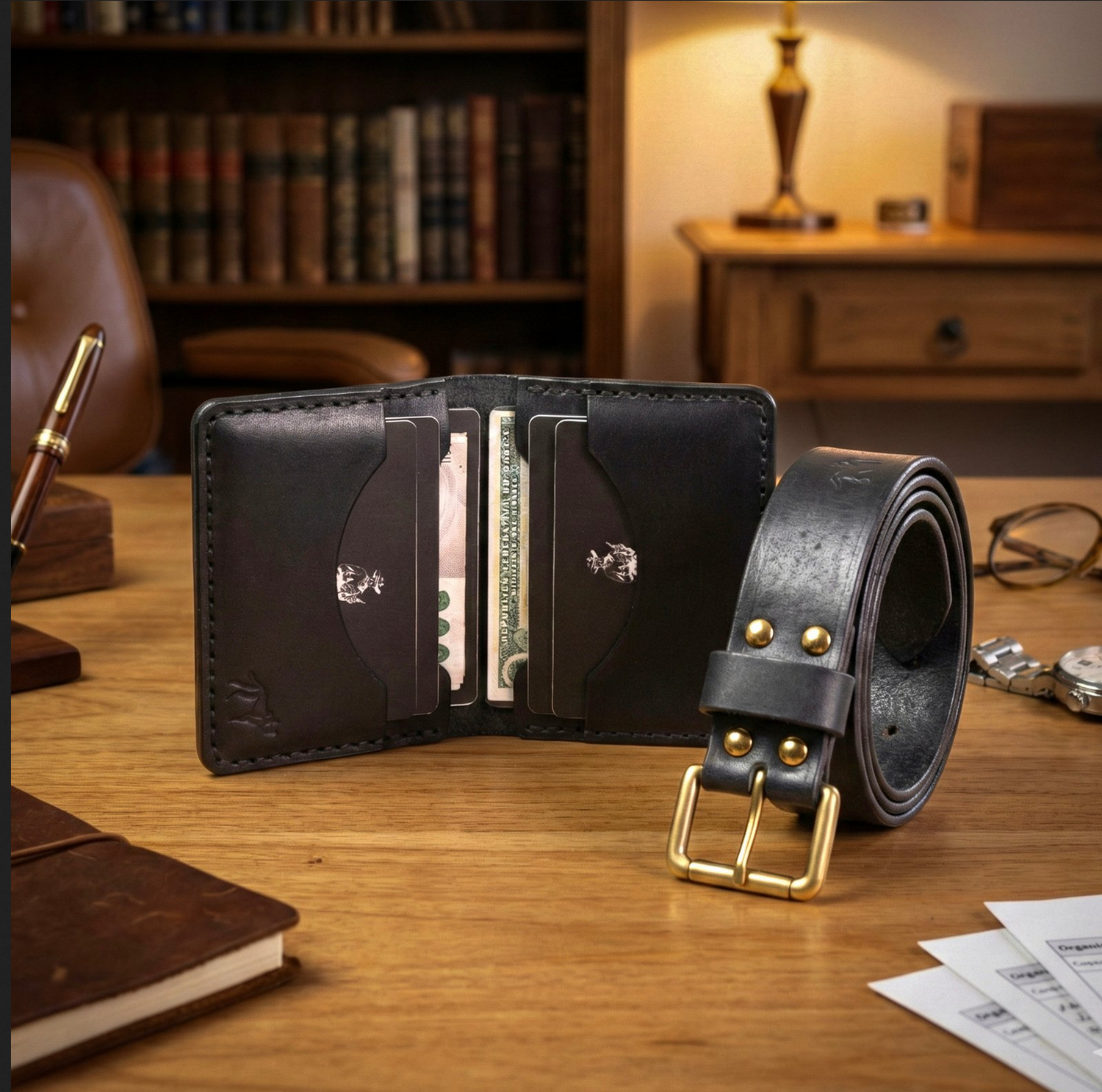 Kit Tradicional • Carteira No.7 + Cinto Preto